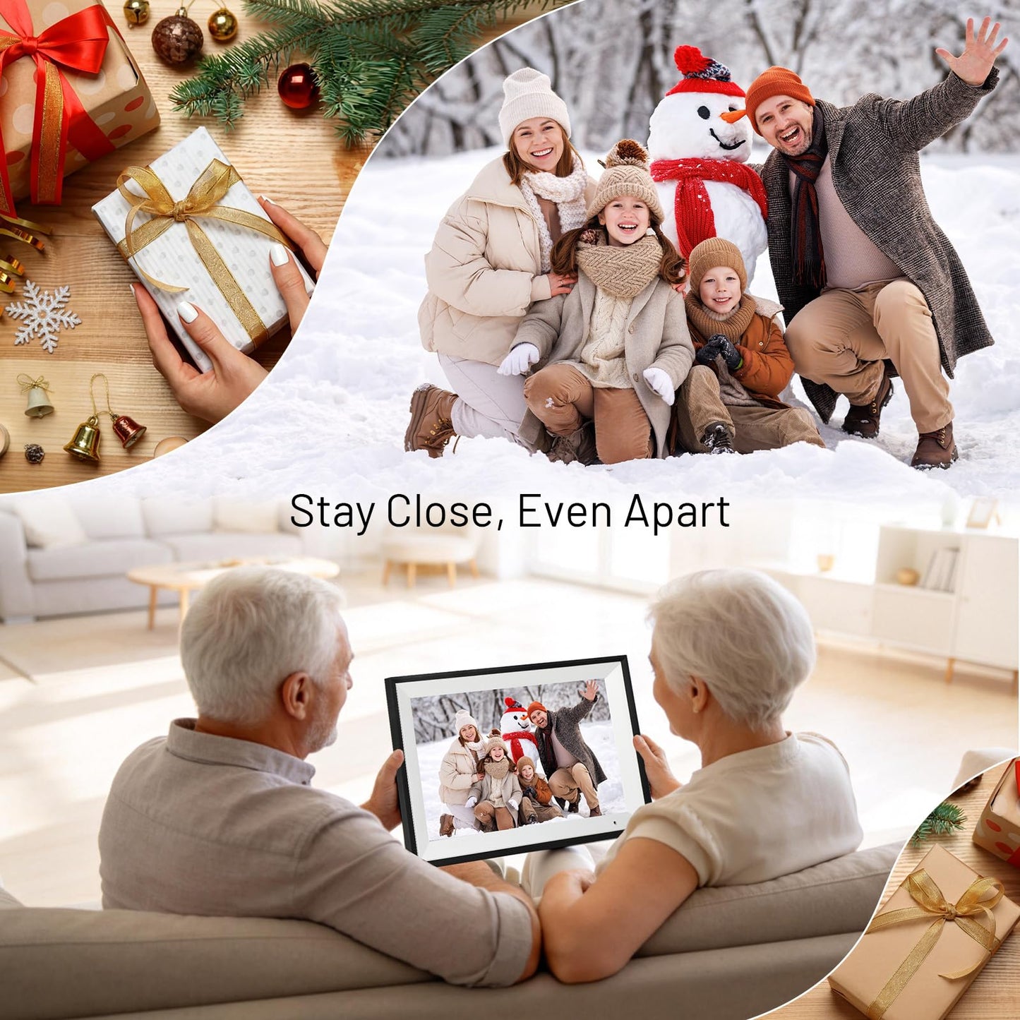 AEEZO Digital Picture Frame, 10.1 Inch Digital Photo Frame with 1280 * 800 HD IPS Touch Screen, Smart Digital Frame Built-in 32GB Memory, Auto-Rotate Easy Setup via AiMOR APP(Black)