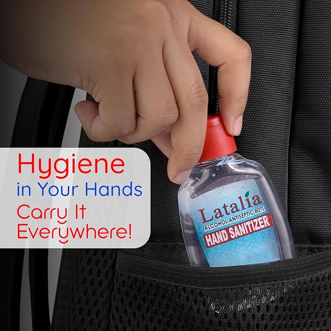 Latalia Mini Hand Sanitizer Travel Size Pack of 192 | 1.85 fl oz with 80% Alcohol Small Hand Sanitizer Bulk For Non-Sticky, Unscented, Gentle & Fresh Hands Anytime