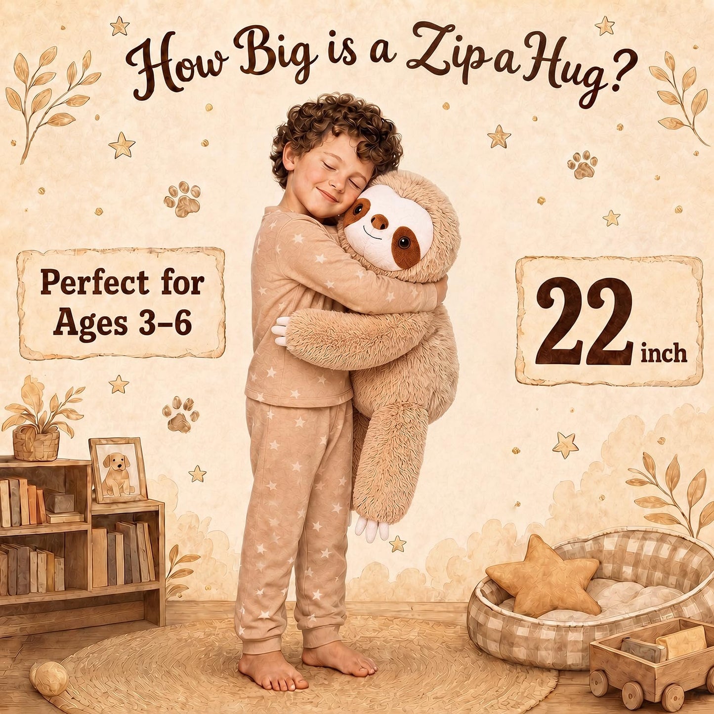 gnomantic Sloth Weighted Stuffed Animals - 22 Inch 4.5 Pounds Weighted Plushies Sloth Stuffed Animals - Big Plush Pillow - Cute Plush Toys Gifts for Kids & Adults (22" 4.5 lbs)