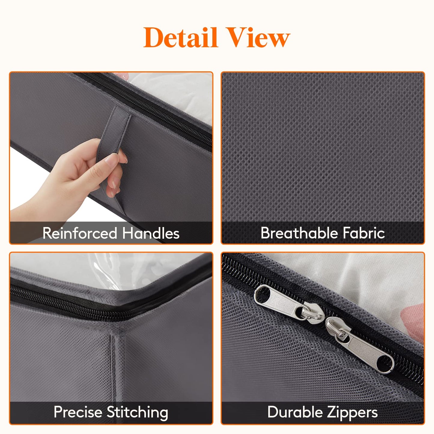 Lifewit 95L 4 Pack Under Bed Storage Containers, Large Capacity Blanket Storage Bags with Reinforced Handle, Organization and Storage for Comforters, Sheets, Clothes, Bedroom, College Dorm, Grey