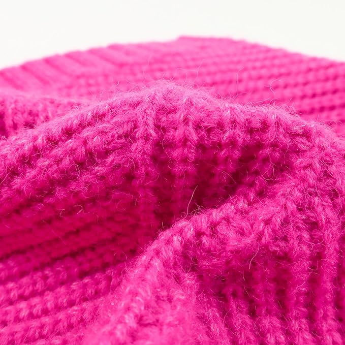 Fitwarm Valentines Dog Turtleneck Sweater, Dog Winter Clothes for Small Dogs Girl, Knitted Pet Coat, Cat Outfit, Hot Pink, XXL