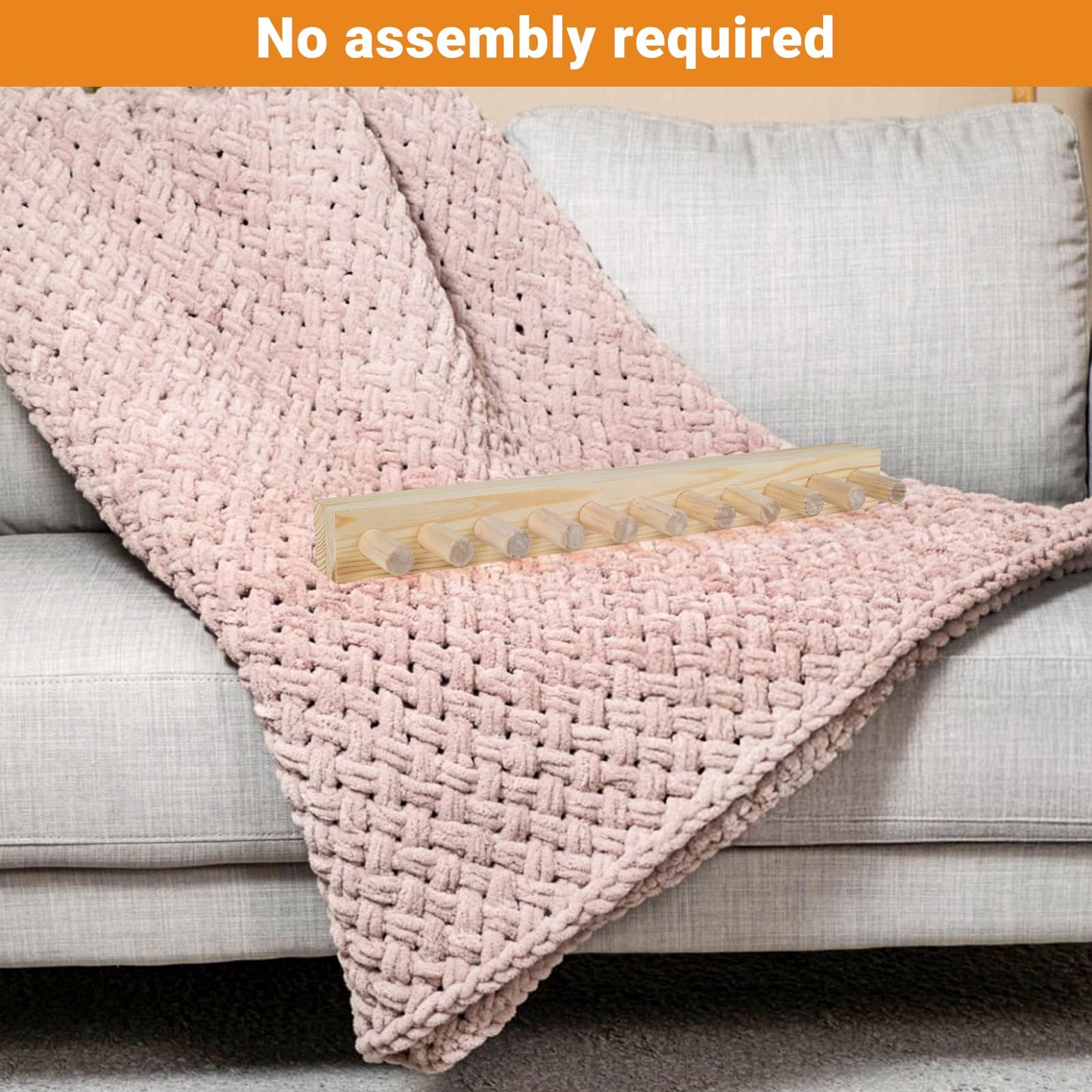 QWM Chunky Blankets Loom Knitting Looms Long Installation Free and Adjustable Foldable Portable Extra Loom Large 38,48,60, 72,84,96 Inch (38inch)
