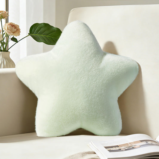 Nmkopzy 15.4 Inch Star Shaped Pillow Cute Green Decorative Throw Pillows for Couch Bed Sofa, Aesthetic Soft Floor Cushions for Living Room Bedroom Decor (Light Green, 15.4" x 15.4")