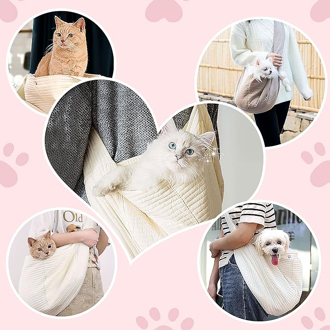 Dog Carrier Sling Cat Sling Purse Adjustable Strap Hand Free Pet Puppy for Outdoor Traveling Subway for Chest Dog Bag Holder