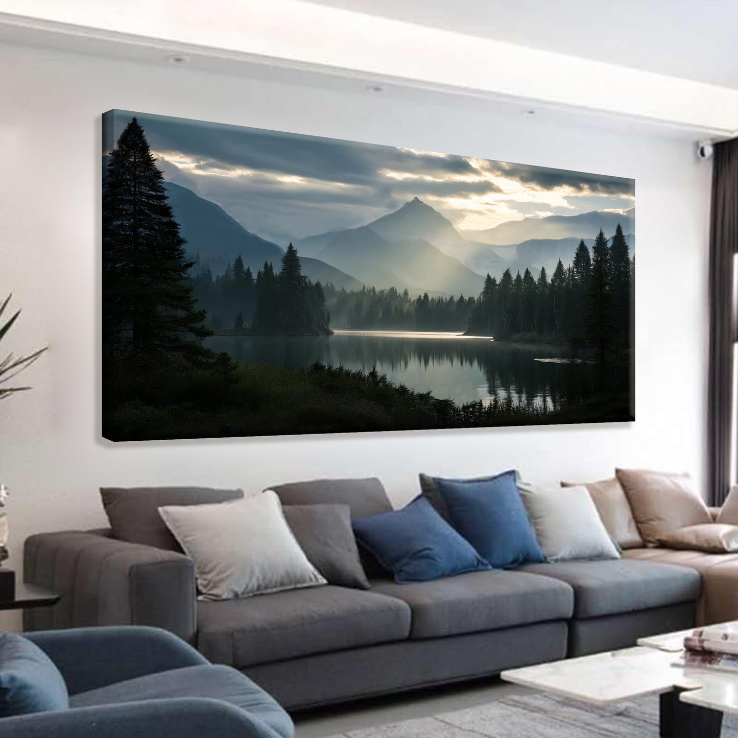 Canvas Art Wall Decor For Living Room Wall Art For Bedroom Modern Office Wall Decorations Forest River Landscape Paintings Pictures Artwork Aesthetic 20x40 In
