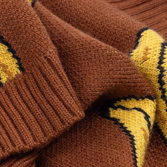 Fitwarm Banana Dog Sweater, Thermal Dog Winter Clothes for Small Dogs Boy Girl, Pet Outfit, Brown, Yellow, Medium