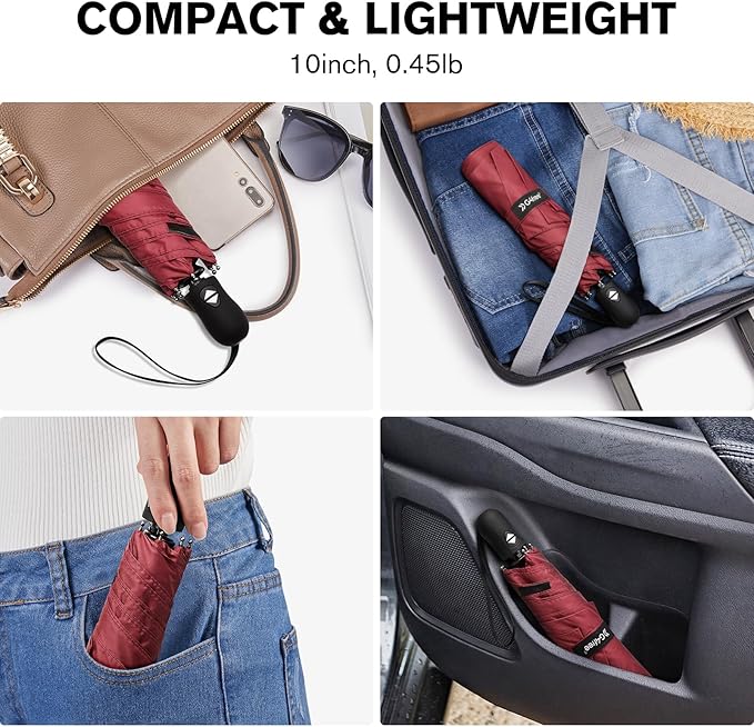 G4Free Mini Ultralight Umbrella UPF 50+ UV Protection Compact Lightweight Travel Umbrella Super Slim Small Portable Automatic Open and Close,40 Inch