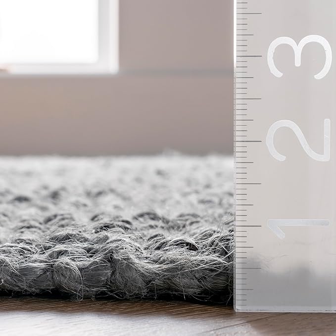 Nuloom Daniela Grey, 2'6" x 12', Handmade, Jute, Tassel, Soft and Textured, High Traffic, Stain Resistant, Easy Clean, Durable Runner for Bedroom, Living Room, Dining Space, Foyer, Entryway