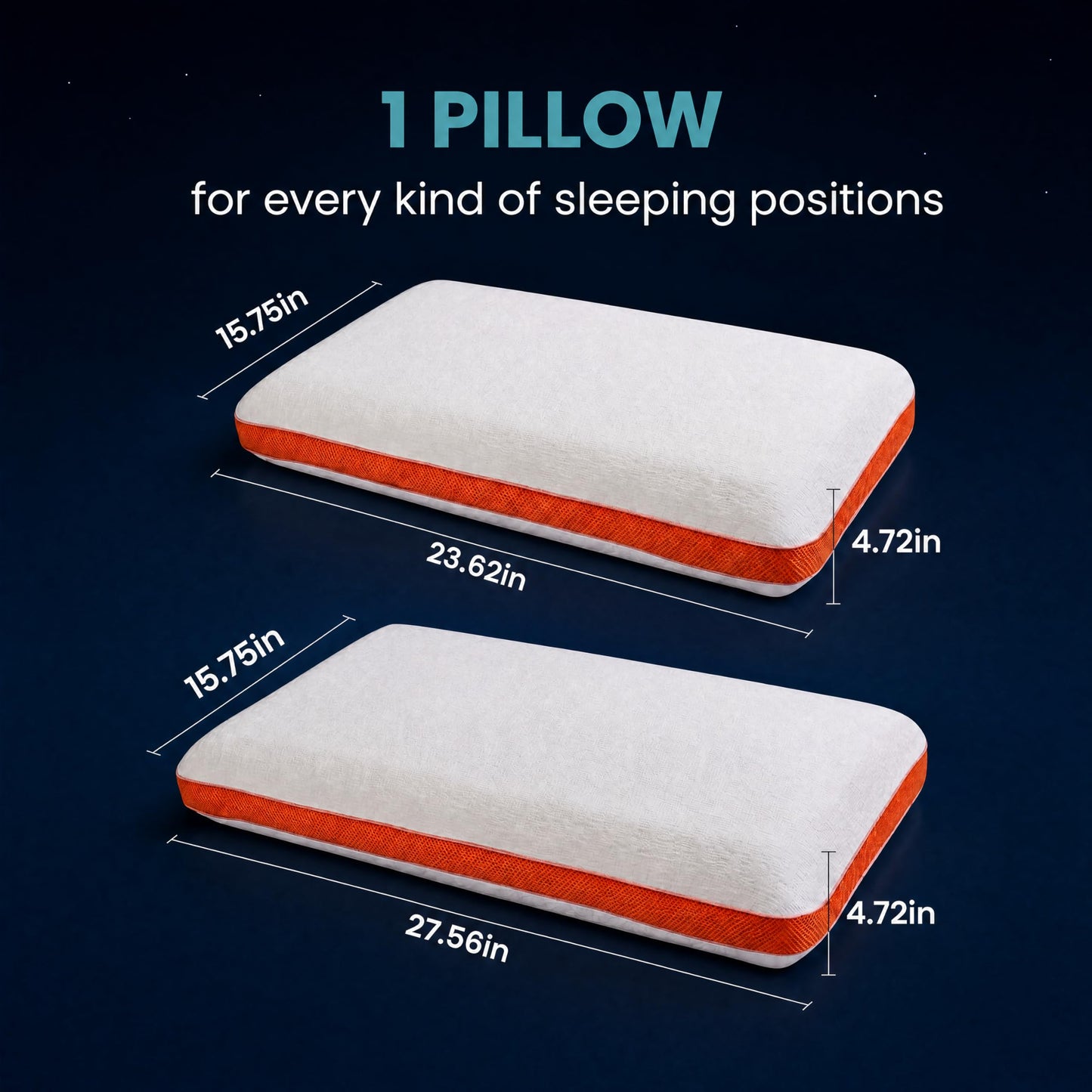 ASRIO Silicone Bed Pillow for Sleeping, Cooling Breathable Medium Firm Pillow with High Resilience Support, Washable Bed Pillow for Side Back and Stomach Sleepers,Queen Size