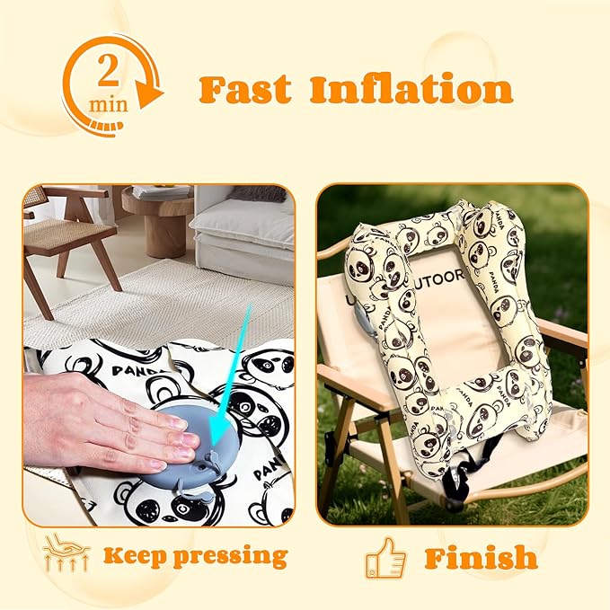 Inflatable Travel Neck Pillow for Kids, Quick Inflate, Portable and Comfortable Car Pillow with Neck & Shoulder Support – Ideal for Sleeping in Planes, Cars, Trains – Ages 6+ & Under 165 lbs
