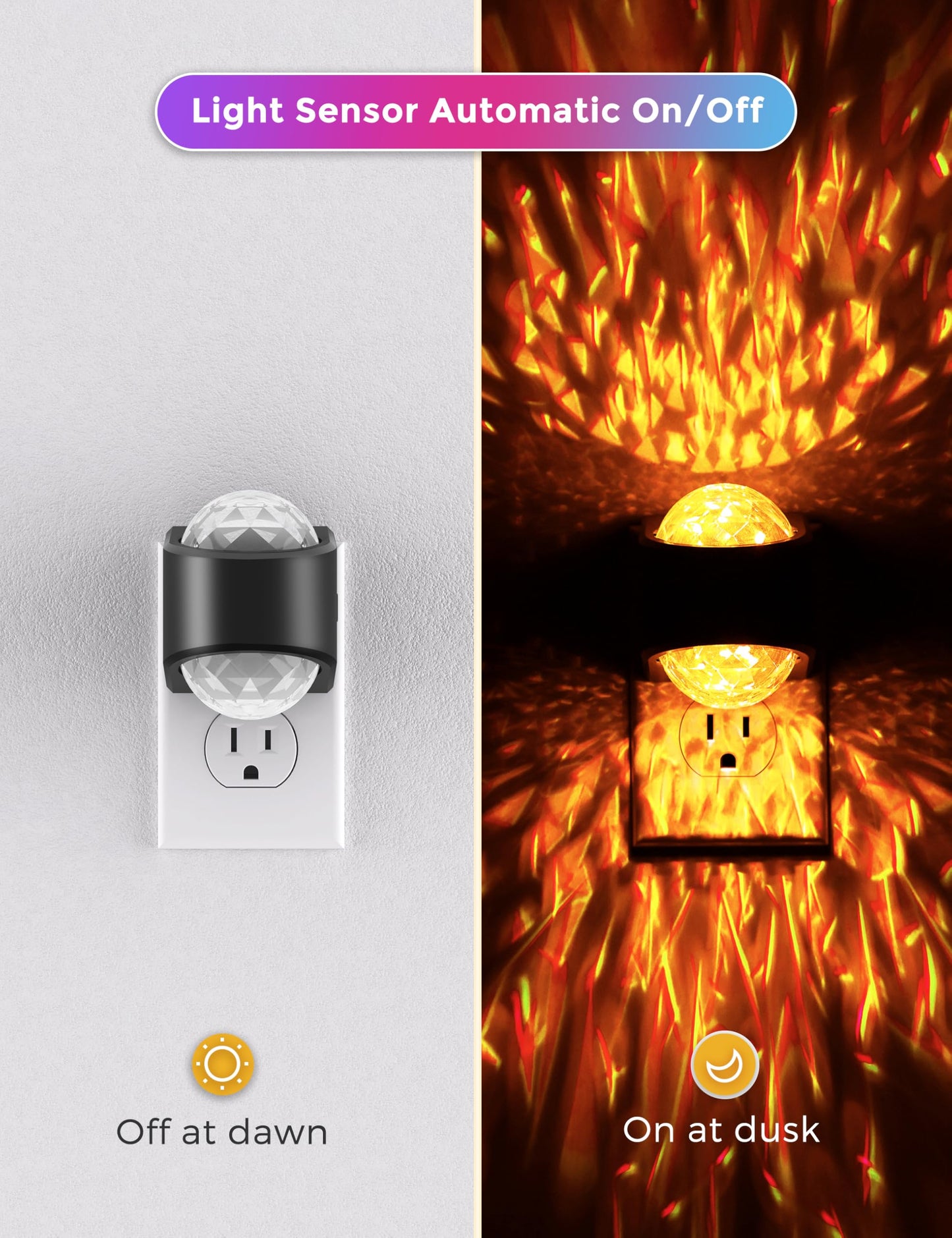 L LOHAS LED Multi-Color RGB Night Light,Dusk to Dawn Sensor