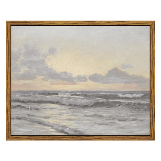 InSimSea Framed Wall Art for Living Room Vintage Ocean Scenery Wall Art Coastal Artwork Seascape Landscape Canvas Wall Decorations Maritime Scenes Painting Bathroom Office Home Wall Decor 8x10in