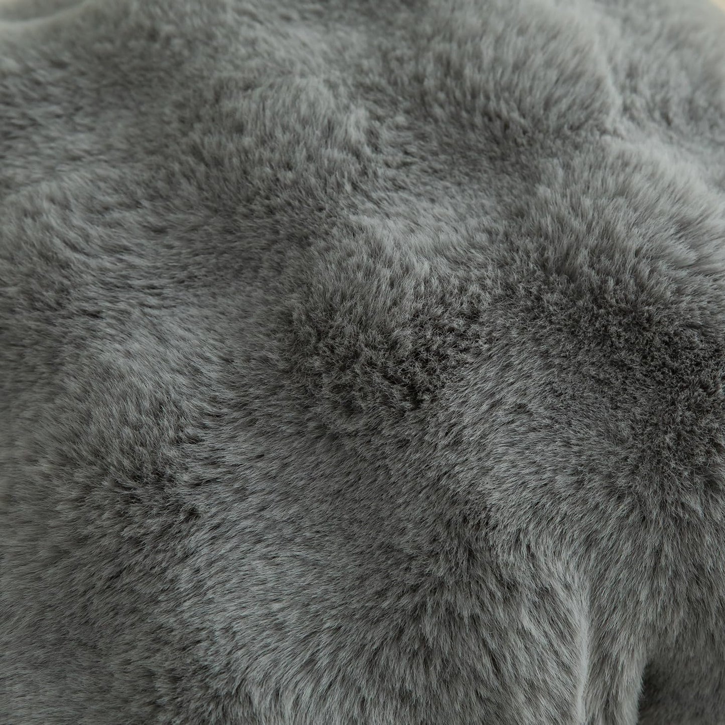 MANDIOO Pack of 2 Thick Plush Wool Decorative Throw Pillow Covers Super Soft Wave Bubble Fur Velvet Cushion Covers Pillow Shams for Couch Bed Living Room 16x16 Inch Gray