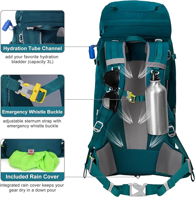 N NEVO RHINO Internal Frame Hiking Backpack 50/60/65/70/80L, Mountain Climbing Camping Backpack Daypack Waterproof Rain Cover | Mountain Climbing, Camping Backpack, Daypack, Waterproof, Rain Cover