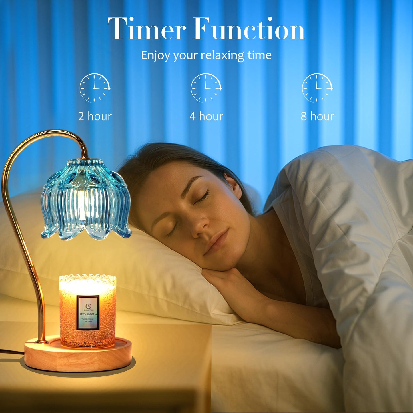 Merrtody Flower Candle Warmer Lamp with Timer & Dimmer - Fits All Jar Scented Candles - House Warming & Mother's Day Gift for Women，Mom，Her