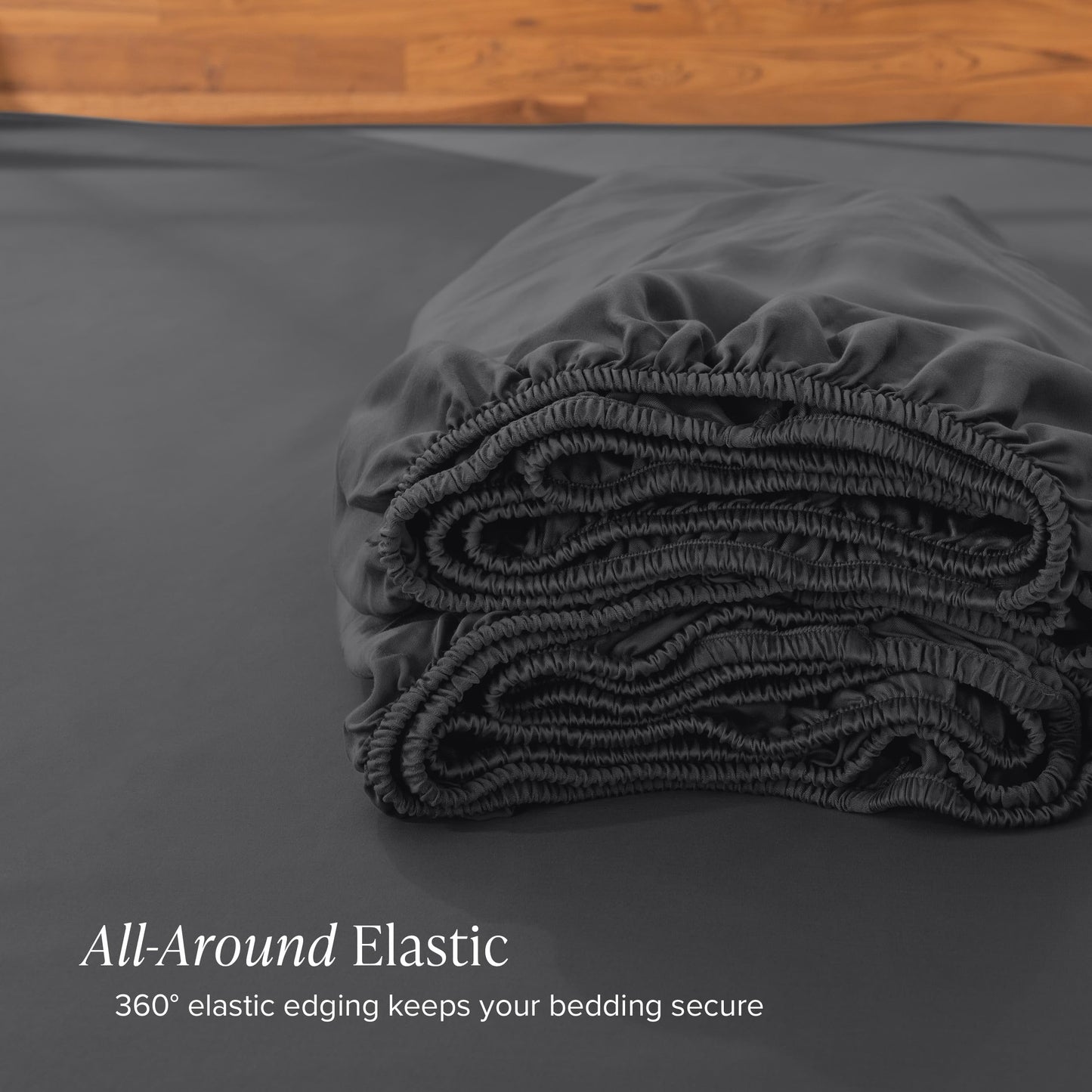 Bare Home 100% Rayon Made from Bamboo Luxury Queen Fitted Sheet - Deep Pockets - Cooling Sheet - Breathable - Easy Fit - Soft Bedding Bottom Sheet (Queen, Grey)