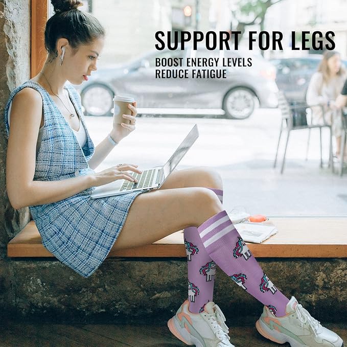fenglaoda Compression Socks for Women Men 3 Pairs Graduated Compression Support Circulation Socks for Nurses