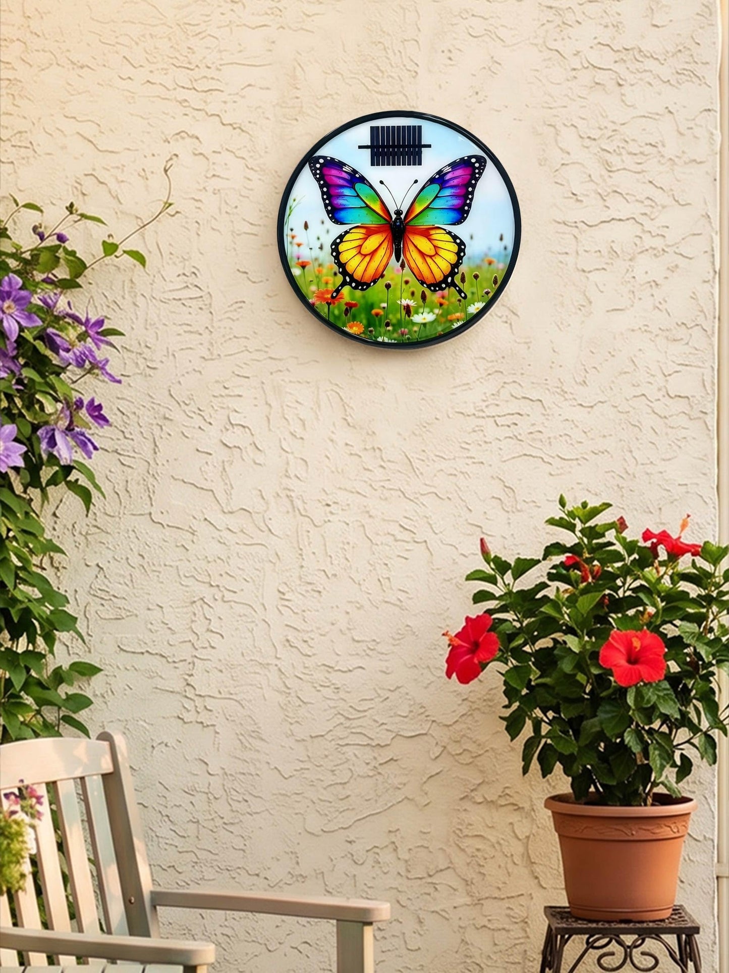 CBAXEAXMM Solar Butterfly Wall Decor (Colorful)