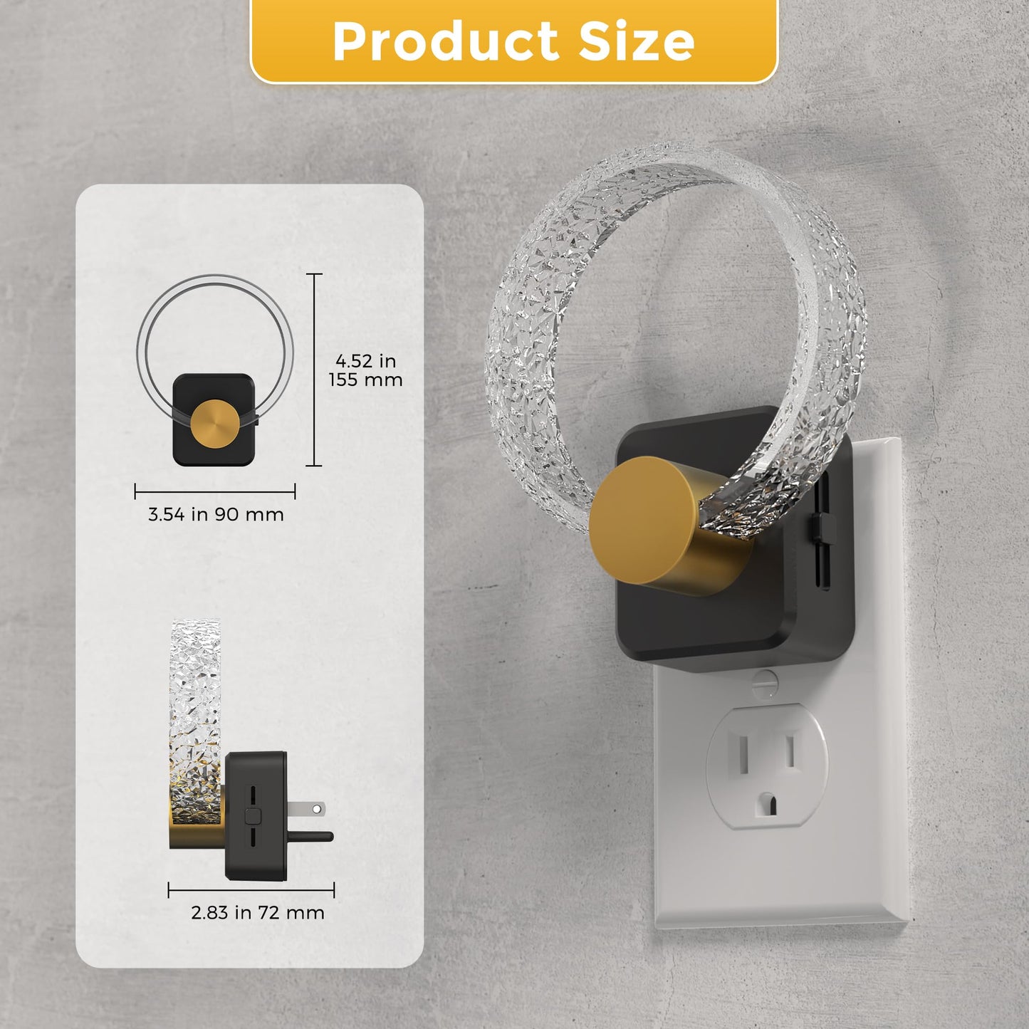 L LOHAS LED Night Lights Plug into Wall, 2 Pack Plug in Night Lights with Light Sensor, 3000K Soft White, 0-100LM Brightness Adjustable, Acrylic Nightlight for Bathroom Bedroom Hallway