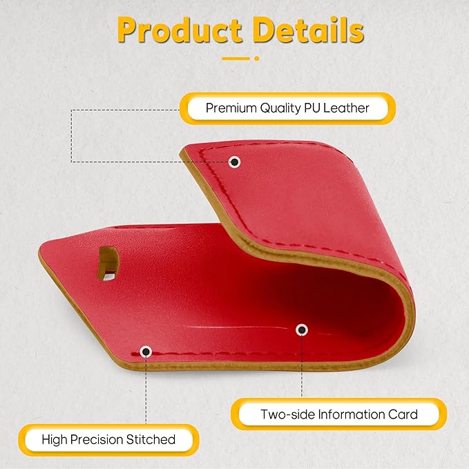 Travelambo 12 Pack Luggage Tags Faux Leather for Suitcases Travel Bag Labels with Protection Cover ID (Red Deep)