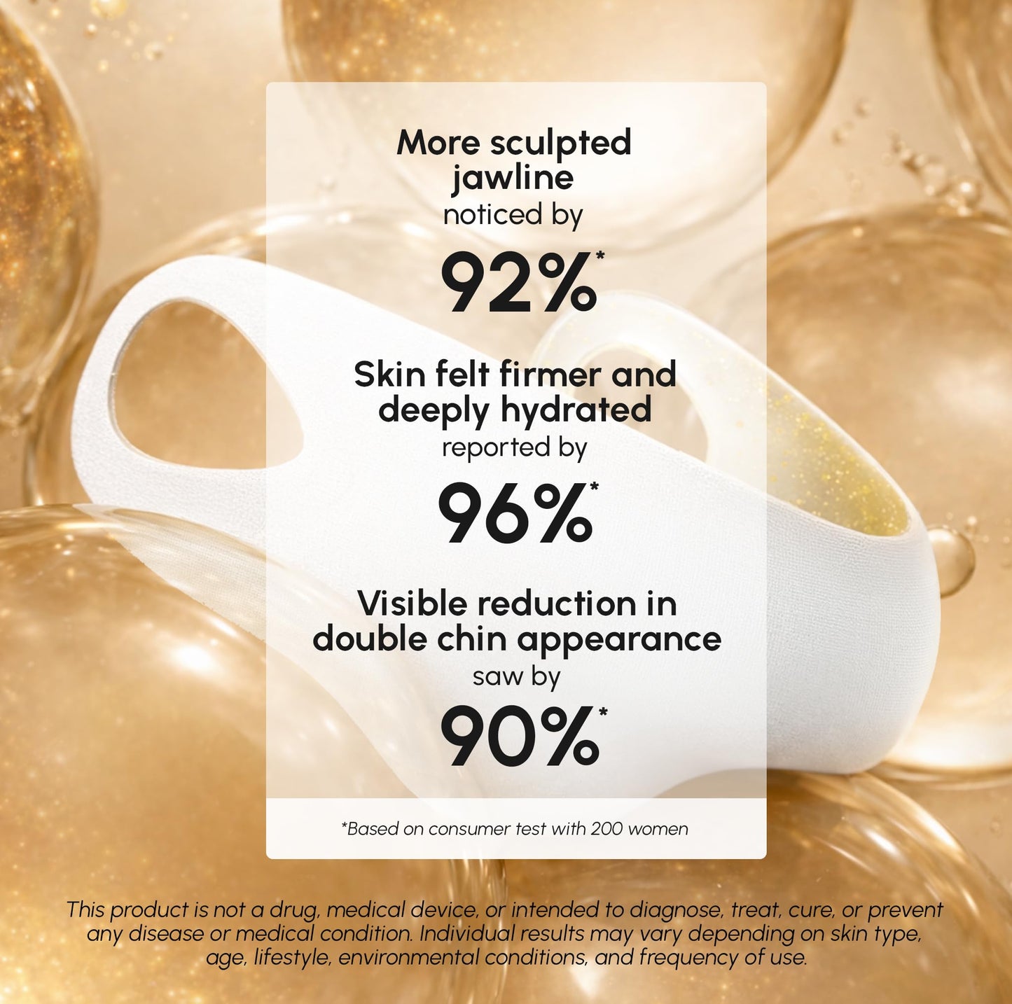 MAREE Chin Strap V Line Lifting Mask - 24K Gold Face & Neck Lift Tape Mask - Double Chin Strap for Sleeping - Neck Wrinkle Patches Reducer & Jawline Shaper for Firming, Tightening & Lifting - 10 PCS