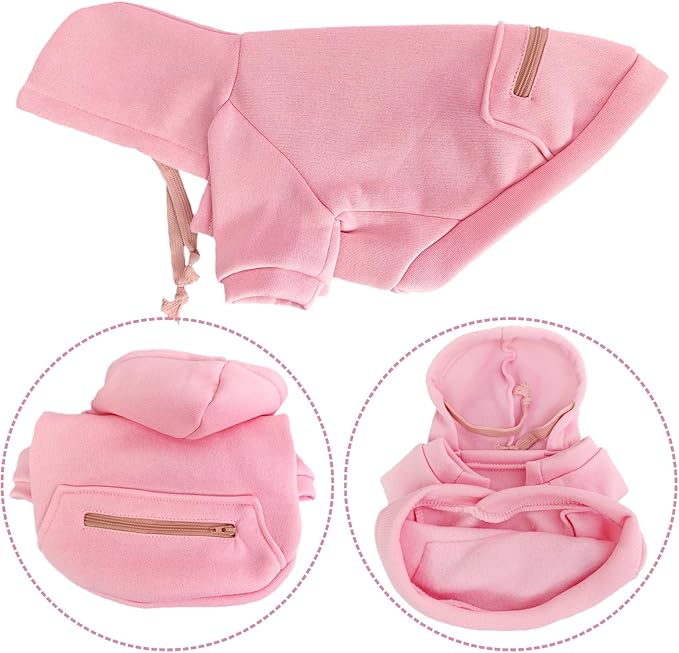Jecikelon Pet Dog Cold Weather Coat with Pocket Winter Dog Hoodie Warm Puppy Clothes for Small Dogs Chihuahua Clothing (Pink2, XX-Small)