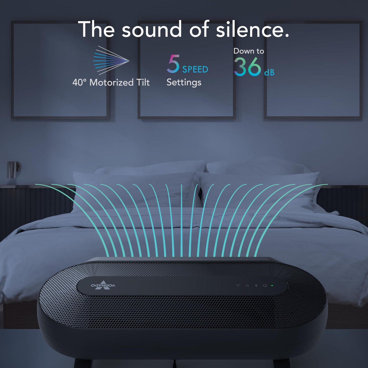 Vornado AXL Low-Profile Airwave® Oscillating Fan with Remote Control, 5 Quiet Speeds, 40° Motorized Tilt, Energy Efficient Brushless DC Motors, Fan for Bedroom, Office, Desk, Table