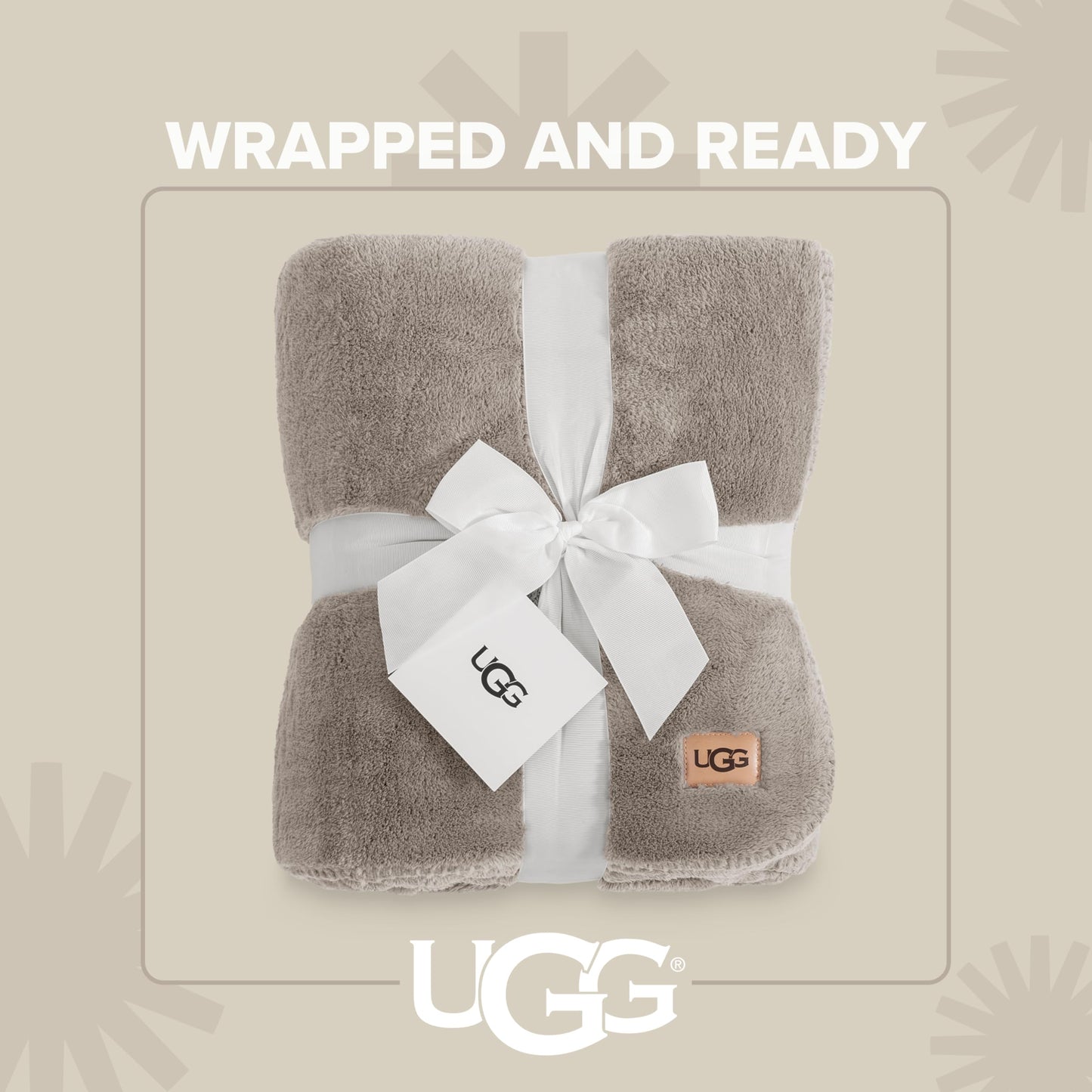UGG Whitecap Fleece Throw Blanket, Soft Fluffy Blankets for Couch or Bed, Home Decor, Luxury Plush Throw, Machine Washable, 50-inch x 70-inch, Light Grey Seal