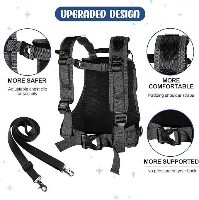 Odoland Kids Ski Training Harness with Backpack, Adjustable Strap & Lift Handle for Beginners Boy and Girl
