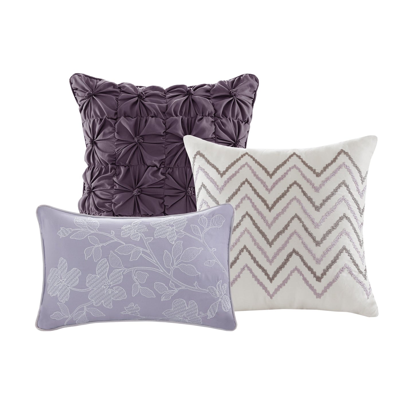 Madison Park Luna Quilt Modern Classic Design All Season, Breathable Coverlet Lightweight Bedding Set, Matching Shams, Decorative Pillow, Full/Queen(90"x90"), Floral Taupe 6 Piece