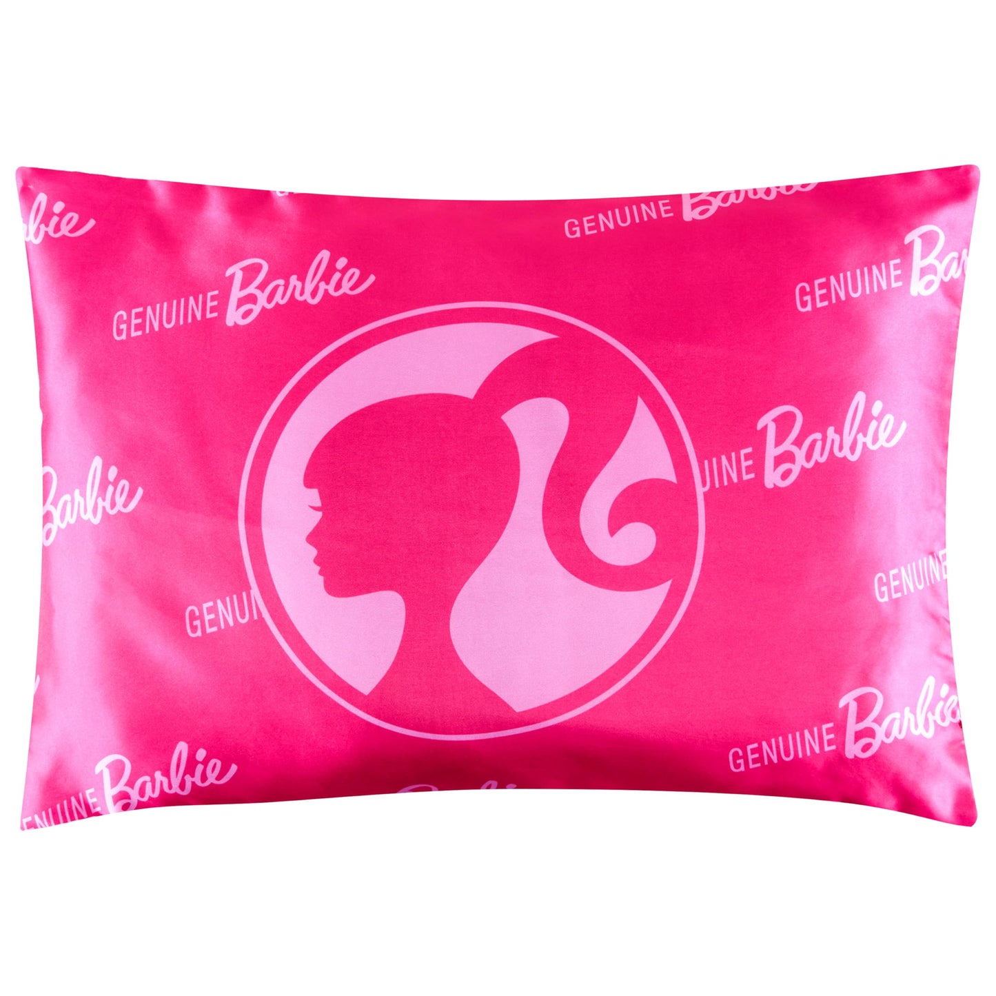 Get Trend Barbie Silky Satin Pillowcase 19x26in, Officially Licensed Smooth Soft Glossy Zipped Pillow Covers for Hair and Skin Beauty, Gifts for Girls, Teens (Pink Barbie)
