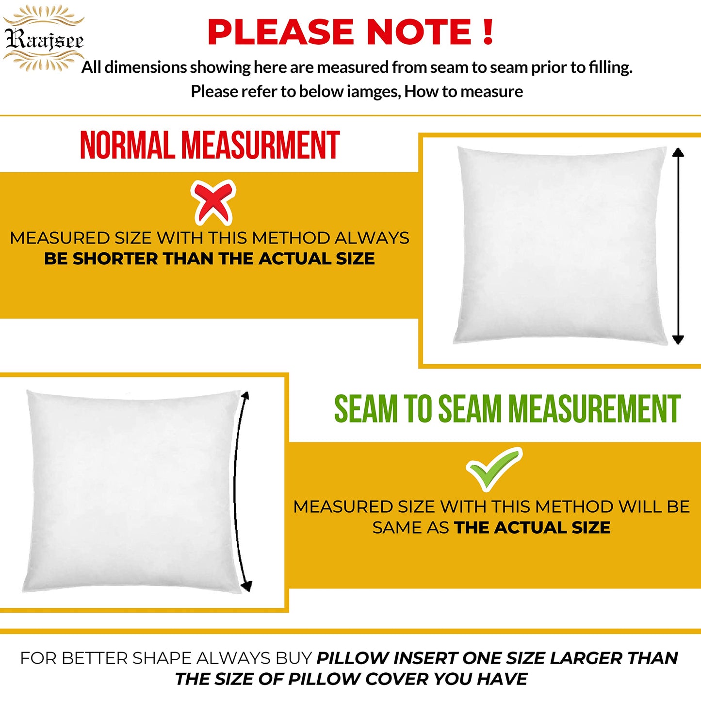 16x16 Pillow Inserts Set of 2, Firm and Fluffy Down Alternative Throw Pillows for Couch, Pillow Stuffing for Couch Sham Filler, Pillow Forms 16x16