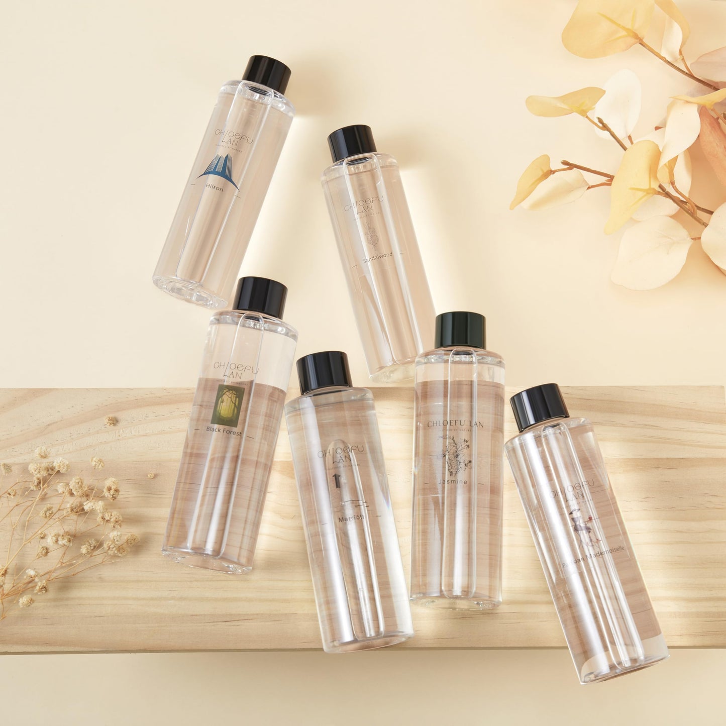 Chloefu LAN Fresh Linen Reéd Diffuser Refill 200ml/6.76 fl oz, Natural Essential Scented Oil, Best for Aromatherapy, SPA and Home, 0% Alcohol, A Fresh Clean Cotton Scent, Free Set of Sticks