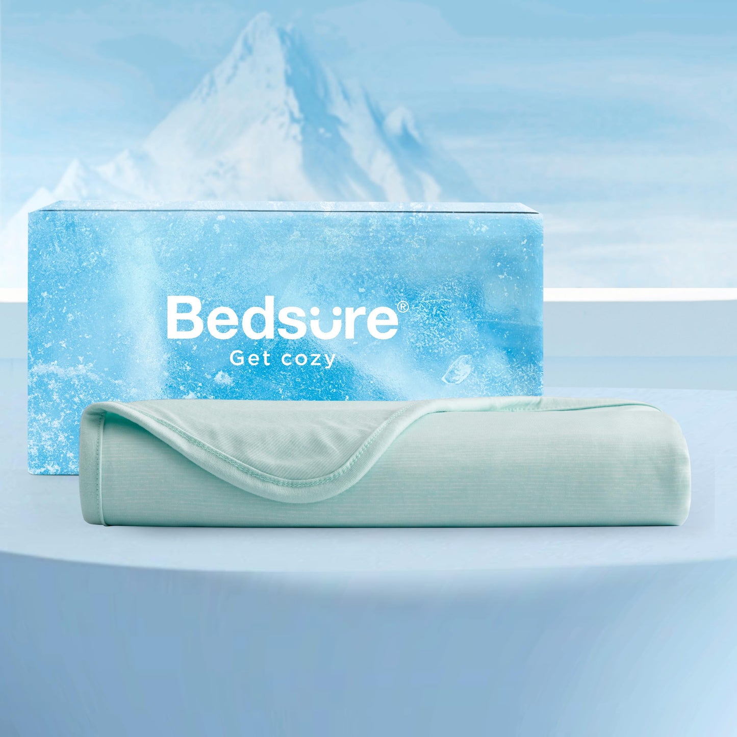 Bedsure Green Cooling Blanket King Size for Hot Sleepers - Summer Cold Blanket for King Size Bed with Rayon Derived from Bamboo, Ice Cool Cold Arc-Chill Thin Summer Bedding Essentials, 108x90