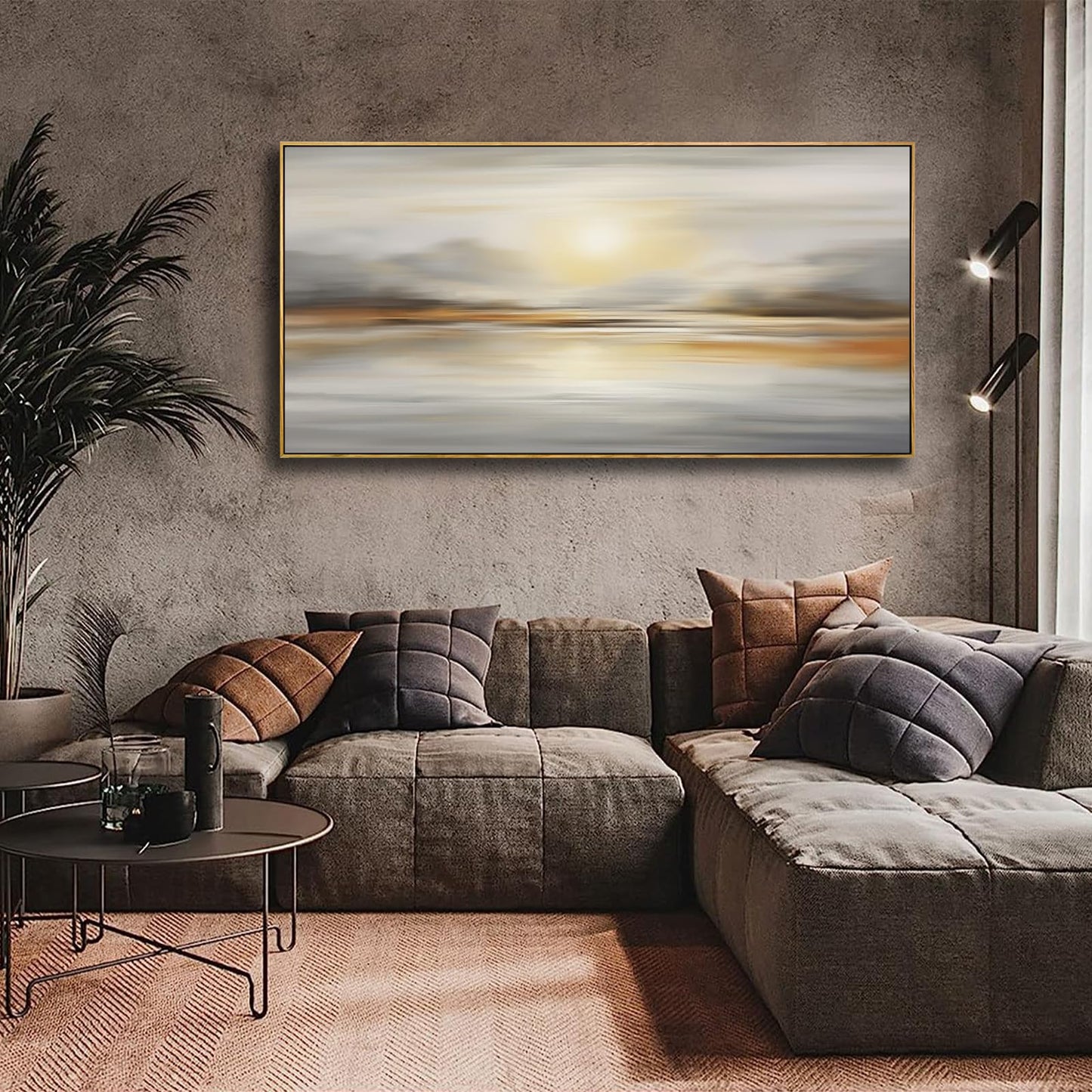 Framed Wall Art Abstract Seascape Canvas Printing Wall Decor Artwork for Living Room Bedroom Dining Room Home Office Decor 24"x48"