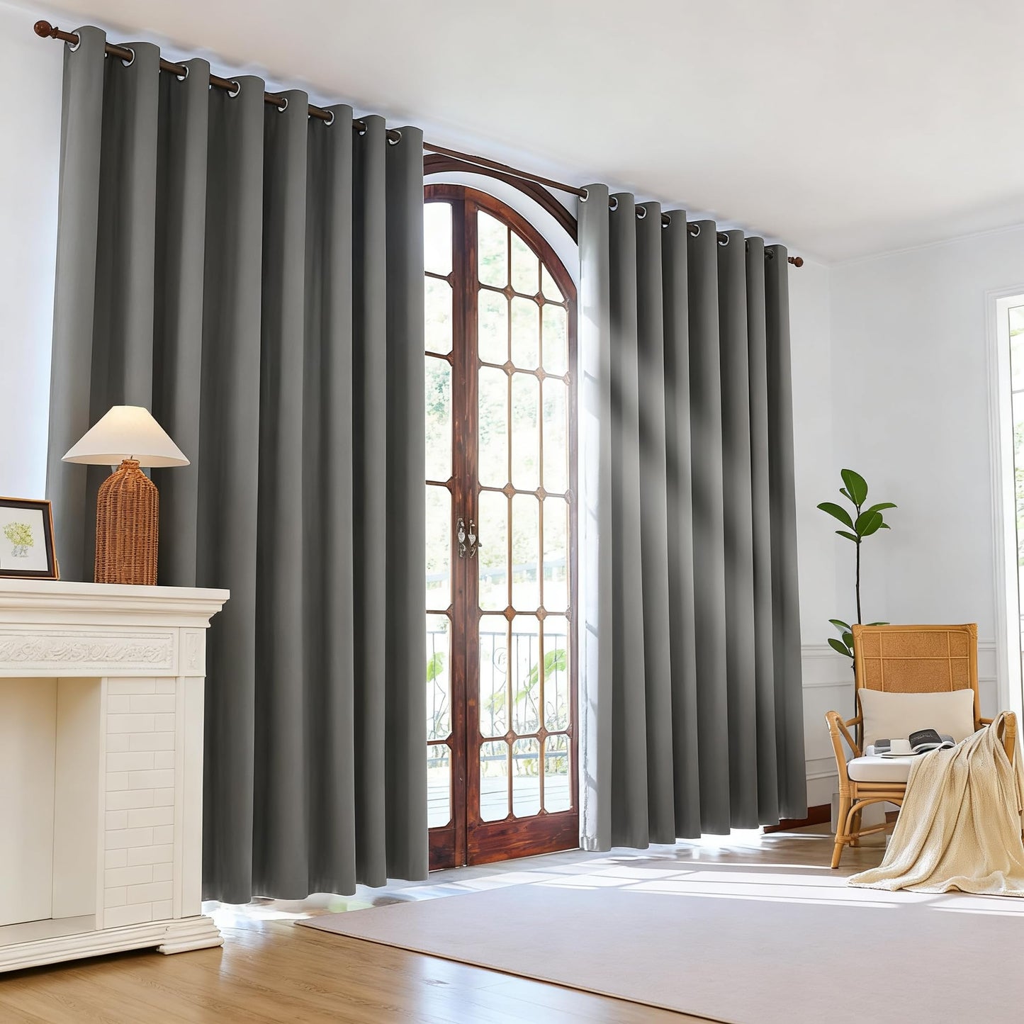 2-Panel-Curtain Room Darkening, 84 Inch Length for Bedroom Living Room, Insulated Thermal Grommet Curtain Drapes, Blackout(60-90%,Not 100%) Window Treatment Decor, Pack of 2, 52x84, CharcoalGrey