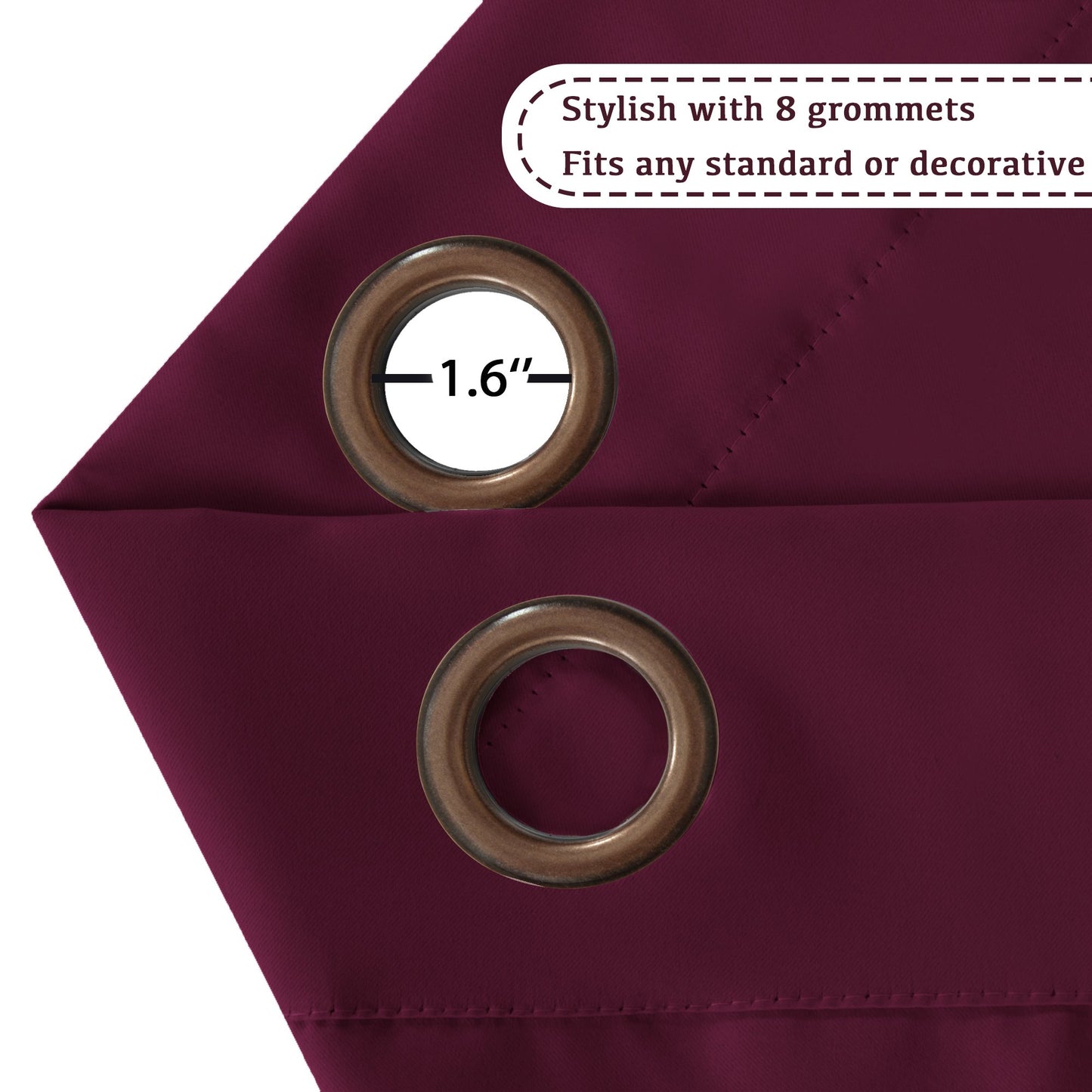 Turquoize Burgundy Bedroom Curtains Blackout Draperies/Panels for Kids Room Thermal Insulated Solid Grommet Blackout Curtains/Draperies for Christmas & Thanksgiving Day, 52x63 Inch, 2 Panels, Burgundy