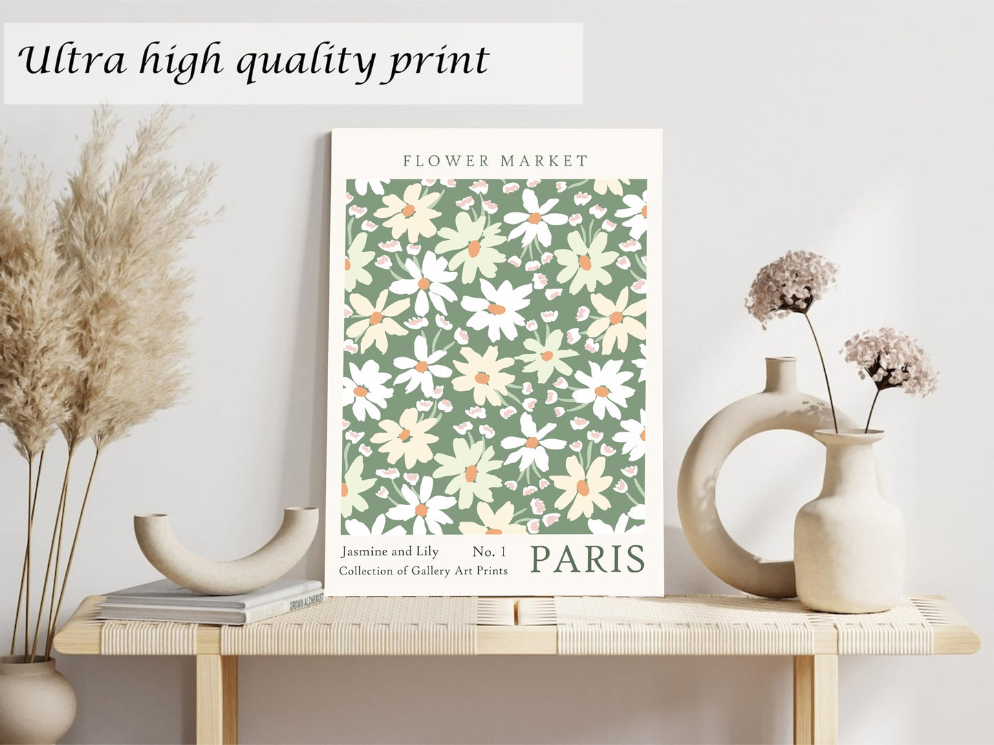 Induslyfe Framed Green Wall Art Canvas Decor Set of 3, Matisse Wall Art Framed Prints Posters Mid Century Modern Art, Aesthetic Floral Botanical wall art for bedroom, living room bathroom 12x16