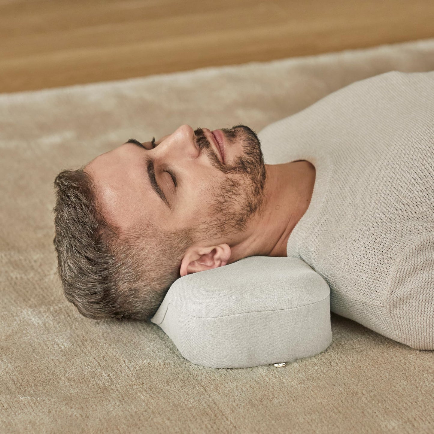 Kanuda Mini Portable Pillow (Oatmeal) – Compact Orthopedic Cervical Neck Pillow for Travel, Firm Memory Foam Support with CV4 & OCBR Therapy, Washable Cover & Storage Bag