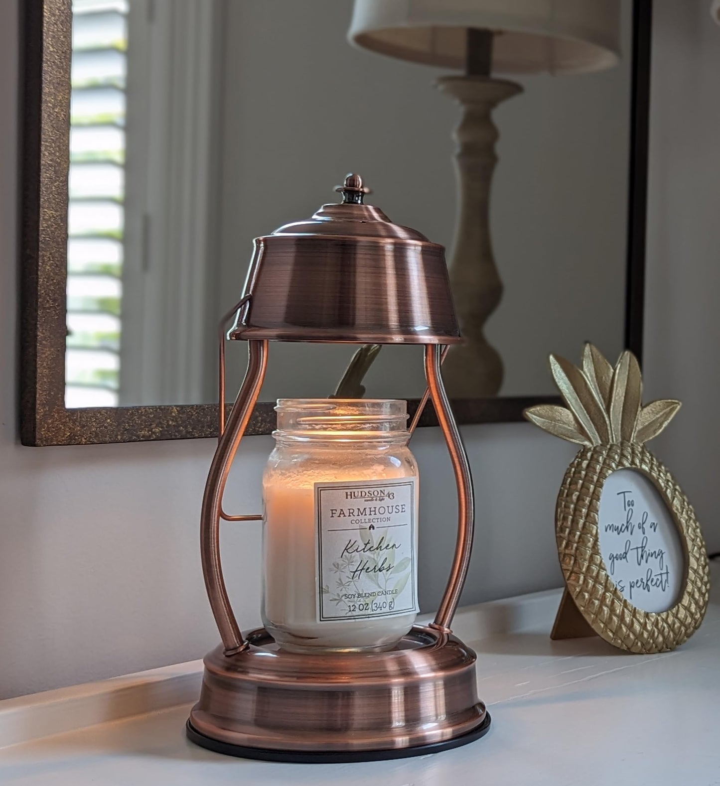 Our Copper Candle Warmer Lamp for Top-Down Scented Jar Candle Melting Will Compliment Your Home Decor. Add to Your Room Decor Aesthetic, Bedroom Decor, Living Room Decor. Gifts for Mom & Friends.