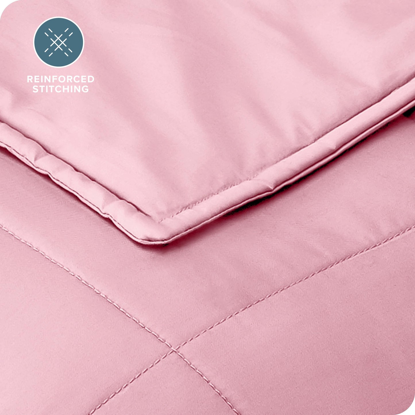 Bare Home Weighted Blanket Twin or Full Size 10lb (40" x 60") - All-Natural 100% Cotton - Premium Heavy Blanket Nontoxic Glass Beads (Light Pink, 40"x60")