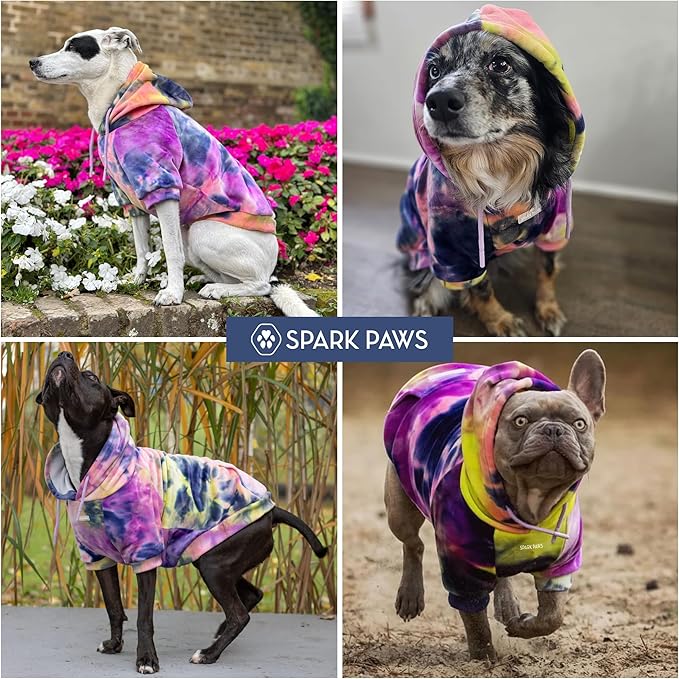 Spark Paws Dog Hoodie – Premium Dog Sweater for Small, Medium, and Large Dogs | Warm Outfits for French Bulldogs, Pitbull, Puppy, Winter Jacket Alternative - Berry Lemonade - 4XL