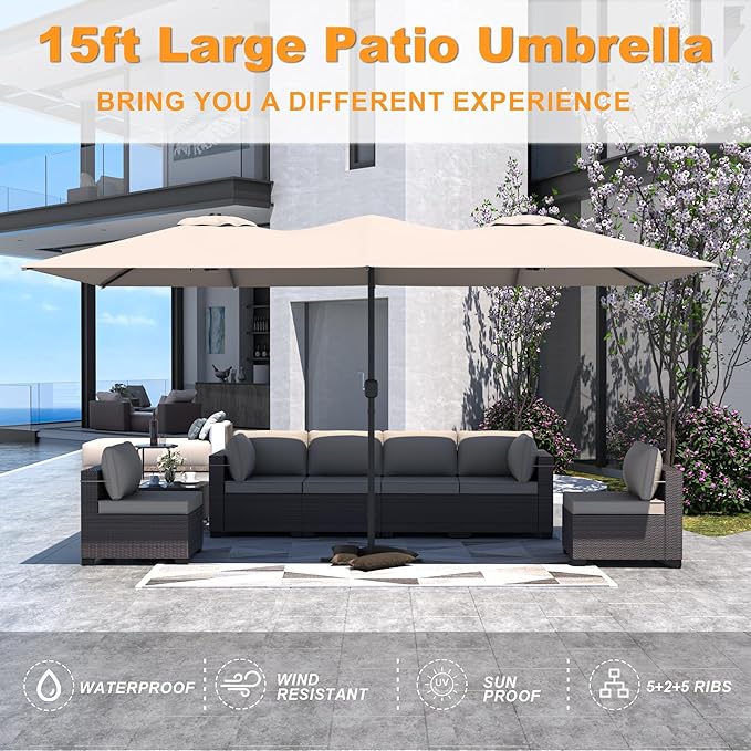 Kullavik 15FT Outdoor Patio Umbrella