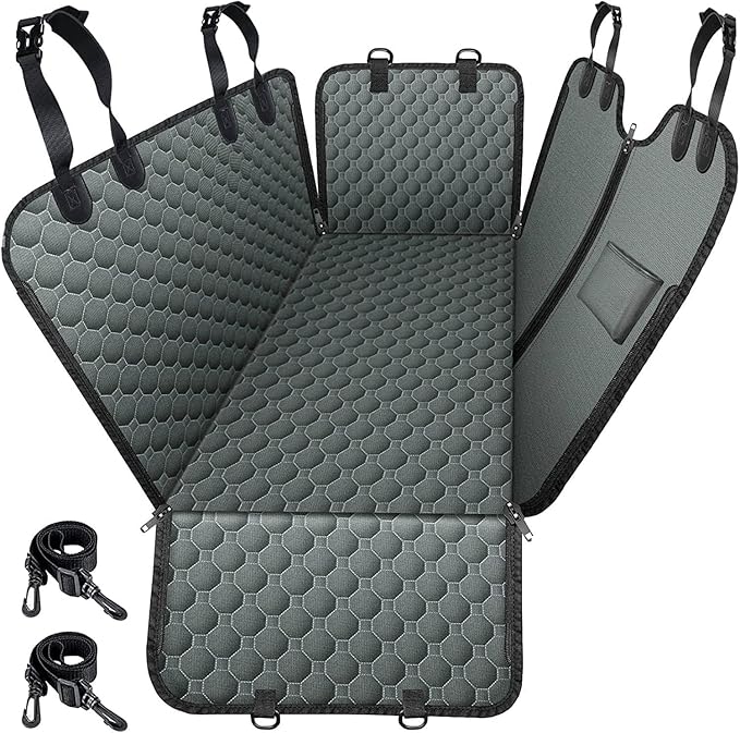 Mancro Dog Car Seat Cover for Back Seat, 2025 Upgraded 600D Heavy Duty Waterproof & Scratch-Resistant Dog Hammock for Car, Back Seat Pet Cover for Dogs with Sedan, Trucks and SUVs, Standard, Grey