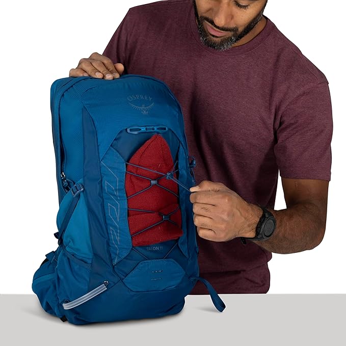 Osprey Talon 11L Men's Lightweight Hiking Backpack - Small Daypack for Travel & Camping, Scoria Blue/Night Shift