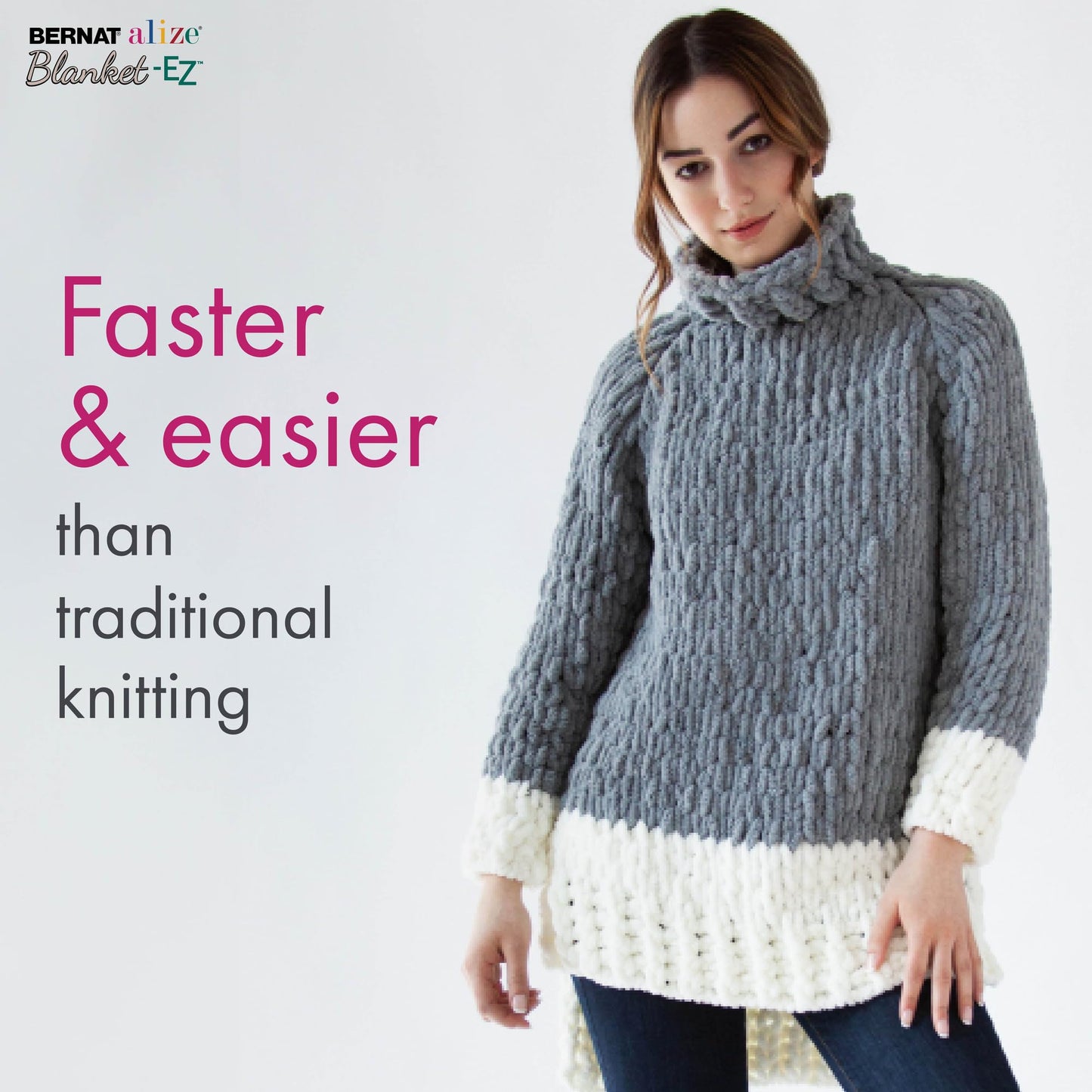 Bernat Alize Blanket-EZ Super Soft Looped Yarn for Beginners, Hand Knitting- No Needles or Hooks Needed, Warm Clay, 2 Pack