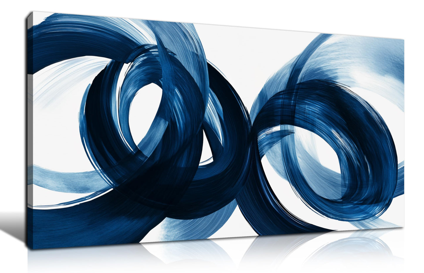 MXUNYZ Blue Abstract Canvas Wall Art Bedroom Modern Minimalist Wall Decor