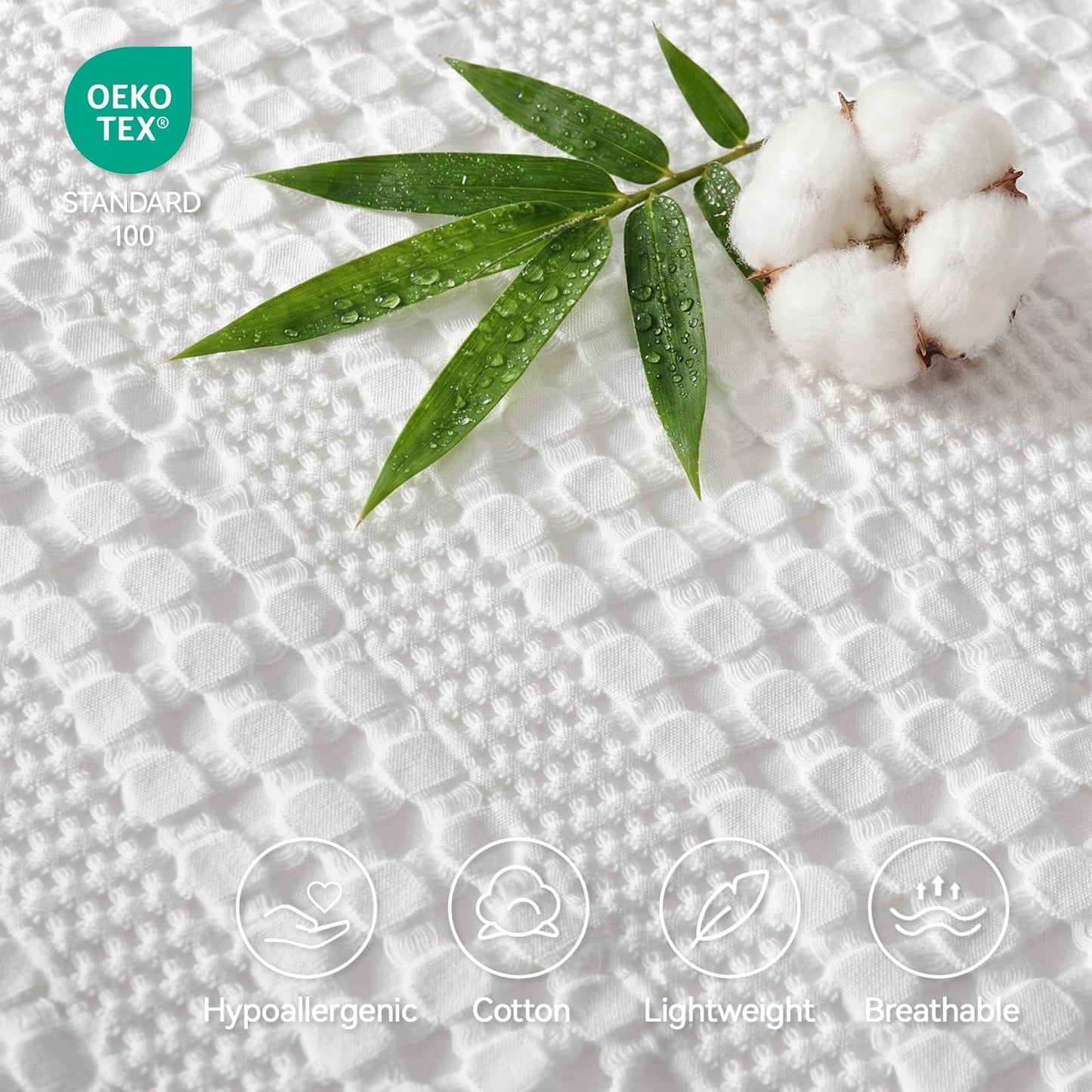 a moment 2 Pack Bamboo Fiber Pillow Covers - Waffle Weave, Ultra Soft & Breathable, Euro Shams Cotton Throw Pillow for Couch, Sofa, Bedroom Living Room 26x26 Inch White