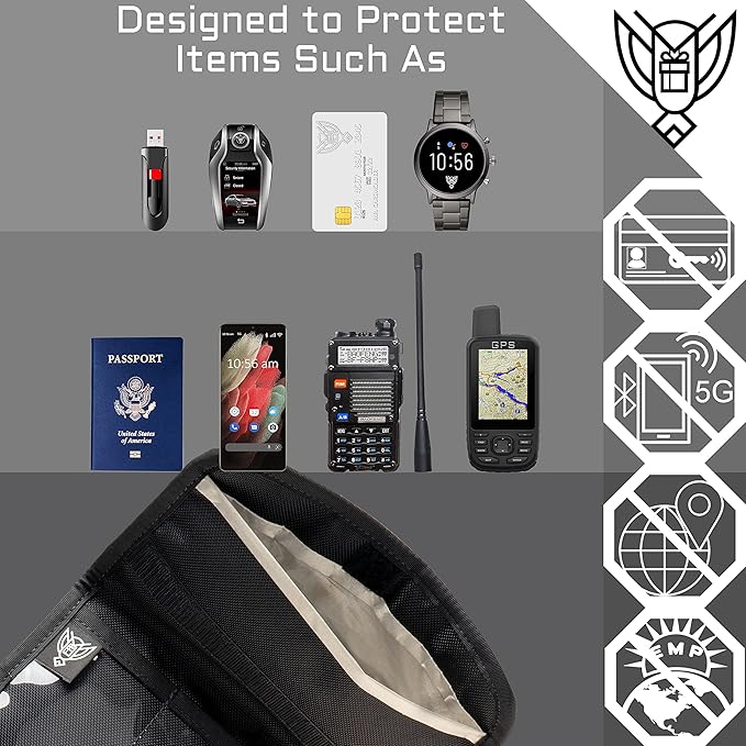 Xtreme Sight Line ~ AQUA RT Dry Bag~ Water-Proof Faraday Dry Bag for Laptops, Tablets, and Mid-Size Electronics ~ Small LITE Faraday Bag Combo ~ Black