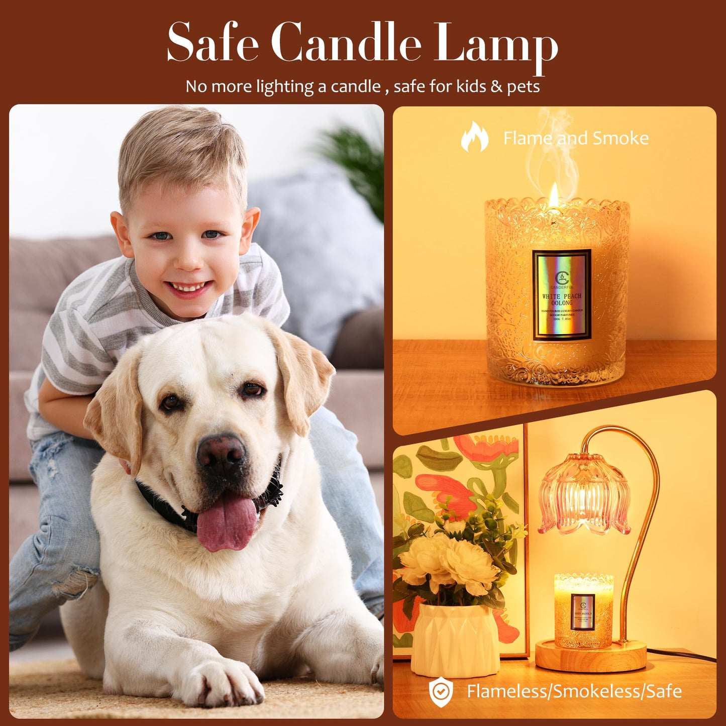 Merrtody Flower Candle Warmer Lamp with Timer & Dimmer - Fits All Jar Scented Candles - Unique Birthday & Mother's Day Gift for Women，Mom，Her